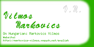 vilmos markovics business card